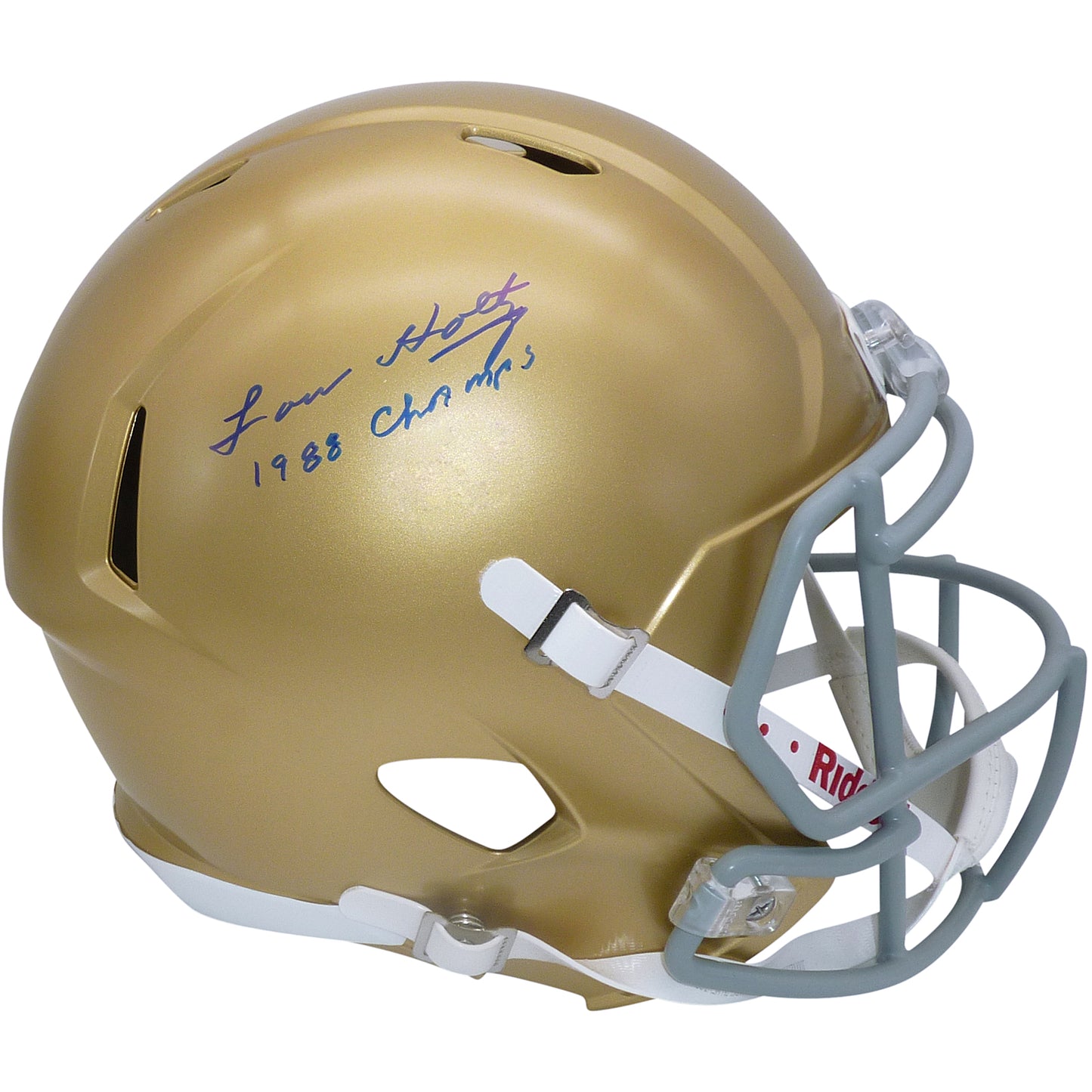 Lou Holtz Autographed Notre Dame Fighting Irish Deluxe Full-Size Replica Helmet w/ 88 National Champions - JSA
