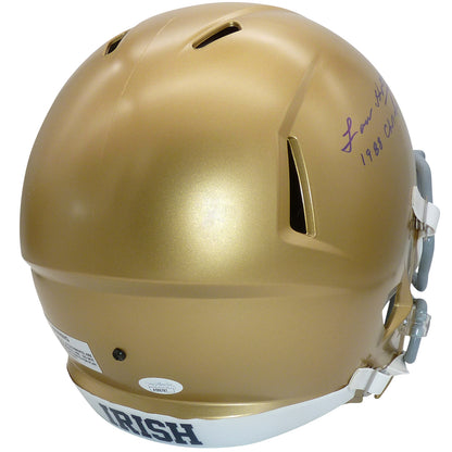 Lou Holtz Autographed Notre Dame Fighting Irish Deluxe Full-Size Replica Helmet w/ 88 National Champions - JSA
