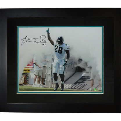 Fred Taylor Autographed Jacksonville Jaguars (Smoke Intro) Deluxe Framed 11x14 Photo