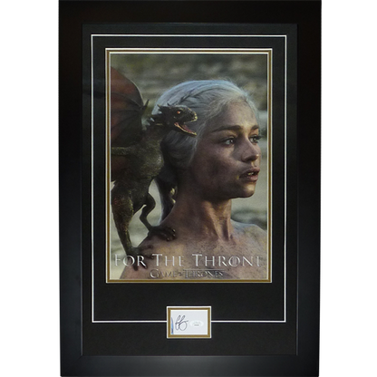 Game of Thrones 11x17 Poster Deluxe Framed with Emilia Clarke Autograph - JSA