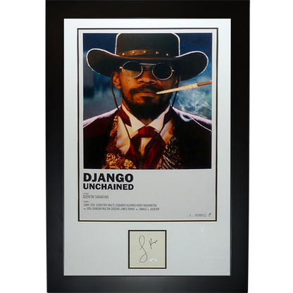 Django Unchained Large Movie Poster Deluxe Framed with Jamie Foxx Autograph - JSA