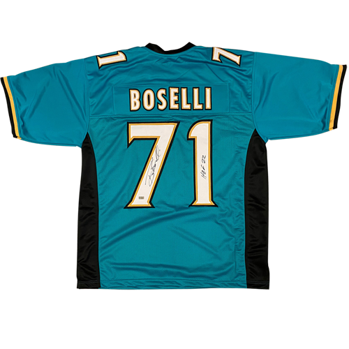 Tony Boselli Autographed Jacksonville (Teal #71) Custom Jersey w/ HOF 22