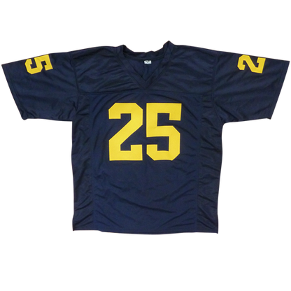 Hassan Haskins Autographed Michigan Wolverines (Blue #25) Custom Jersey - JSA