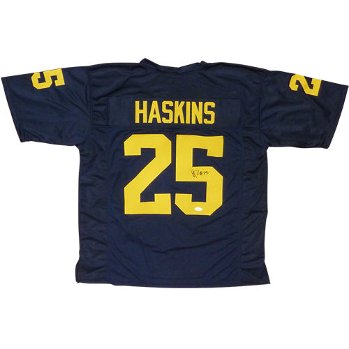 Hassan Haskins Autographed Michigan Wolverines (Blue #25) Custom Jersey - JSA