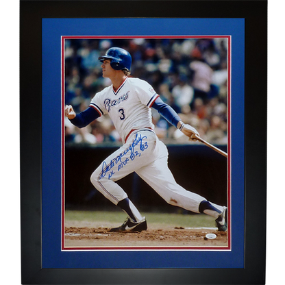Dale Murphy Autographed Atlanta Braves Deluxe Framed 16x20 Photo w/ NL MVP 82,83 - JSA