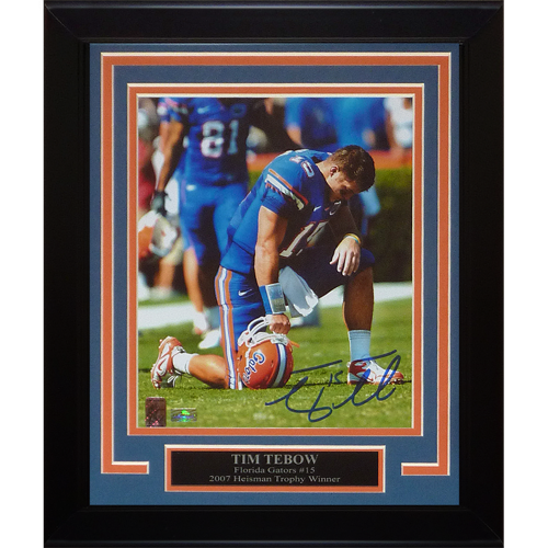 Tim Tebow Autographed Florida Gators (Tebowing) Deluxe Framed 8x10 Photo - Tebow Holo