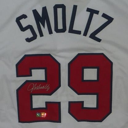 John Smoltz Autographed Atlanta (White #29) Custom Jersey - Radtke