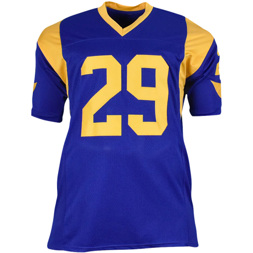 Eric Dickerson Autographed Los Angeles Rams (Blue #29) Custom Jersey w/ "HOF 99" - JSA