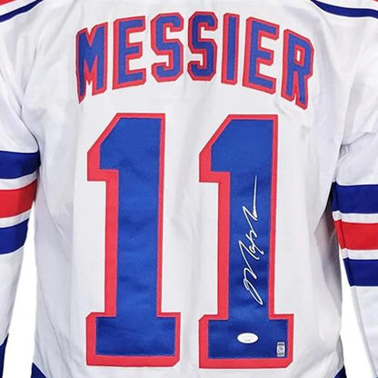 Mark Messier Autographed New York (White #11) Custom Jersey - JSA