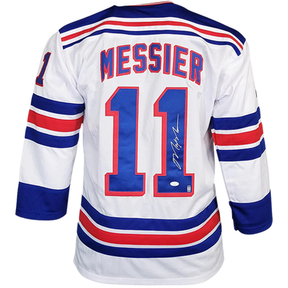 Mark Messier Autographed New York (White #11) Custom Jersey - JSA