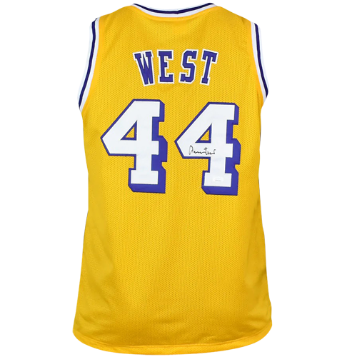 Jerry West Autographed Los Angeles Lakers (Yellow #44) Custom Jersey - JSA