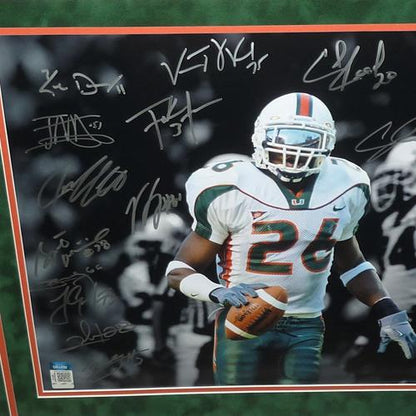 2001 Miami Hurricanes TEAM Autographed Deluxe Framed (Sean Taylor Tribute) 16x20 Photo - 20 Signatures - Limited Edition of 26 - Fanatics