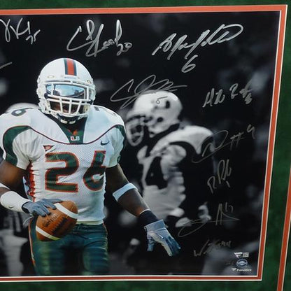 2001 Miami Hurricanes TEAM Autographed Deluxe Framed (Sean Taylor Tribute) 16x20 Photo - 20 Signatures - Limited Edition of 26 - Fanatics
