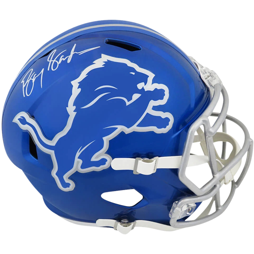 Barry Sanders Autographed Detroit Lions (FLASH Alternate) Deluxe Full-Size Replica Helmet - JSA