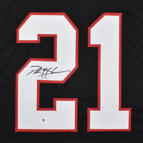 Deion Sanders Signed ATL Falcons Red NFL Nike Game Jersey- Beckett W *Black