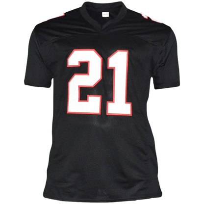 Deion Sanders Autographed Atlanta (Black #21) Custom Jersey - Beckett