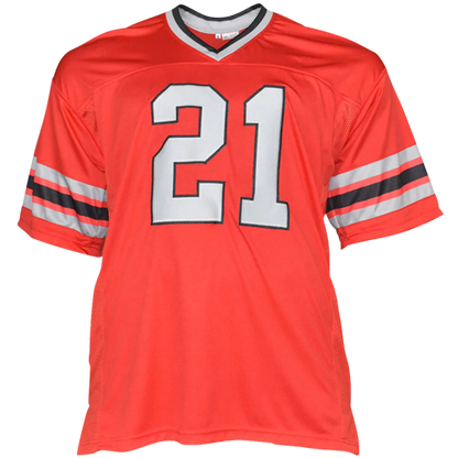 Deion Sanders Autographed Atlanta (Red #21) Custom Jersey - Beckett
