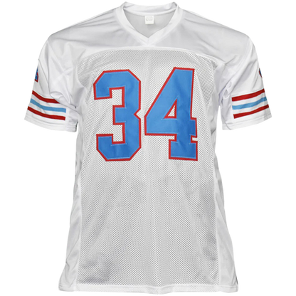 Earl Campbell Autographed Houston (White #34) Custom Jersey - JSA