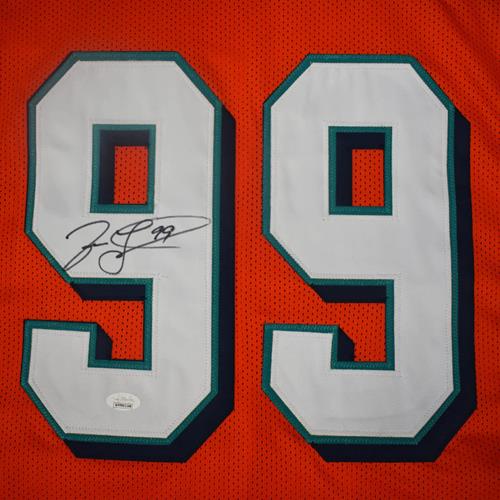 Jason Taylor Autographed Miami (Orange #99) Custom Jersey - JSA