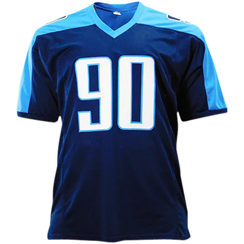 Jevon Kearse Autographed Tennessee (Navy Blue #90) Custom Jersey - JSA