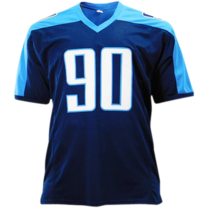 Jevon Kearse Autographed Tennessee (Navy Blue #90) Custom Jersey - JSA