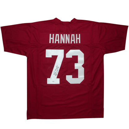 John Hannah Autographed Alabama (Crimson #73) Custom Jersey - JSA