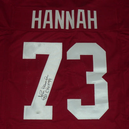 John Hannah Autographed Alabama (Crimson #73) Custom Jersey - JSA