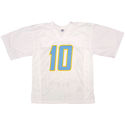 Justin Herbert Autographed Los Angeles (White #10) Custom Jersey - BAS