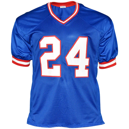 Ottis OJ Anderson Autographed New York (Blue #24) Custom Jersey - JSA
