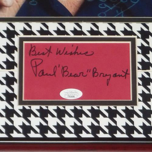 Paul Bear Bryant Autographed Alabama Crimson Tide (Chalk Board) 11x14 Photo Framed with Autograph - JSA
