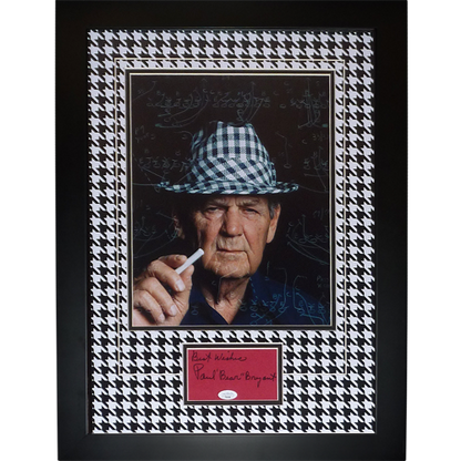 Paul Bear Bryant Autographed Alabama Crimson Tide (Chalk Board) 11x14 Photo Framed with Autograph - JSA