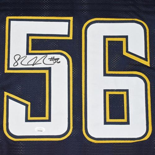 Shawne Merriman Autographed San Diego (Blue #56) Custom Jersey - JSA