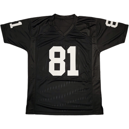 Tim Brown Autographed Oakland (Black #81) Custom Jersey - Beckett