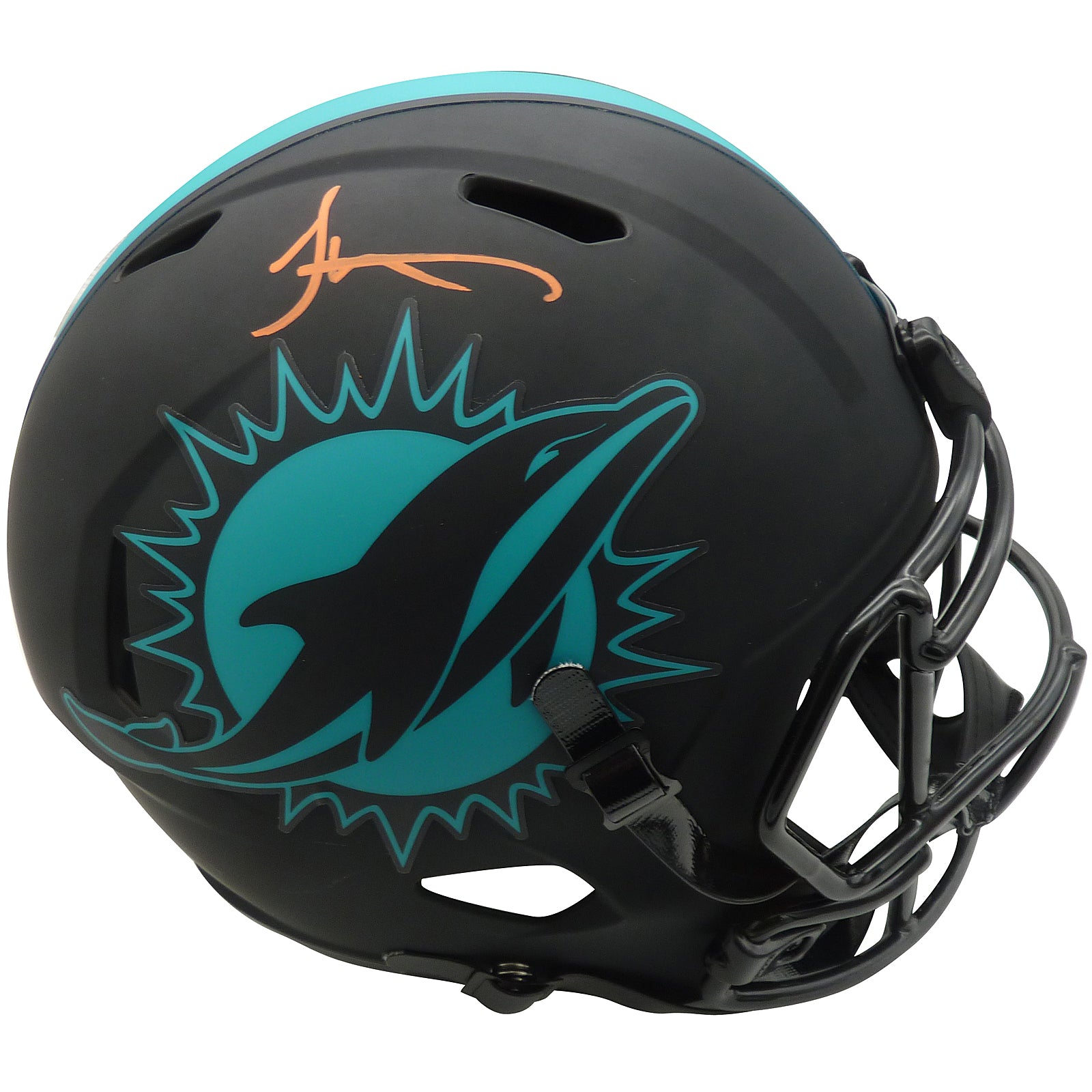 Tyreek Hill Autographed Miami Dolphins (ECLIPSE Alternate) Deluxe Full-Size Replica Helmet - BAS