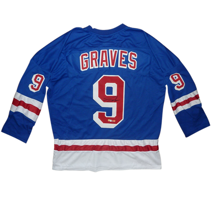 Adam Graves Autographed New York (Blue #9) Custom Hockey Jersey - Steiner