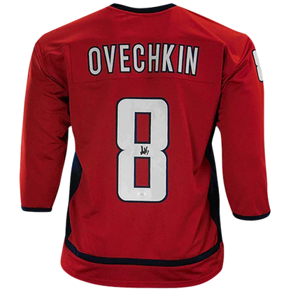 Alex Ovechkin Autographed Washington Red 8 Custom Hockey Jersey