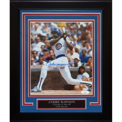 Andre Dawson Autographed Chicago Cubs Deluxe Framed 8x10 Photo w/ HOF 2010 - JSA