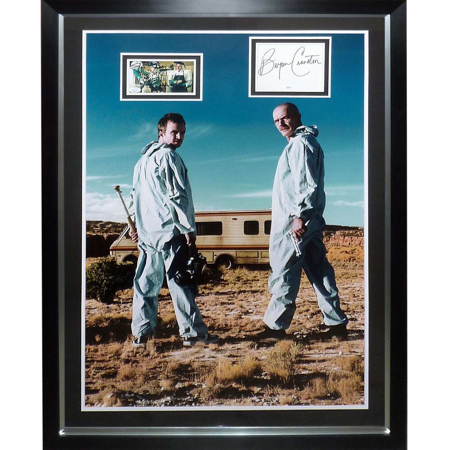 Breaking Bad Full-Size TV Poster Deluxe Framed with Bryan Cranston and Aaron Paul Autographs - JSA