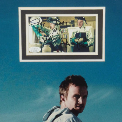 Breaking Bad Full-Size TV Poster Deluxe Framed with Bryan Cranston and Aaron Paul Autographs - JSA