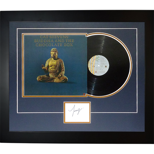 Cat Stevens Yusuf Islam Autograph Deluxe Framed with Budda and the Chocolate Box Record Album - JSA