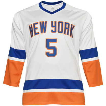 Denis Potvin Autographed New York Islanders (White #5) Custom Hockey Jersey - JSA
