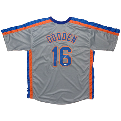 Dwight Gooden Autographed New York (Grey #16) Custom Baseball Jersey - JSA