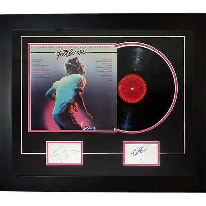 Footloose Movie Soundtrack Record Deluxe Framed with Kevin Bacon and Kenny Loggins Autographs - JSA