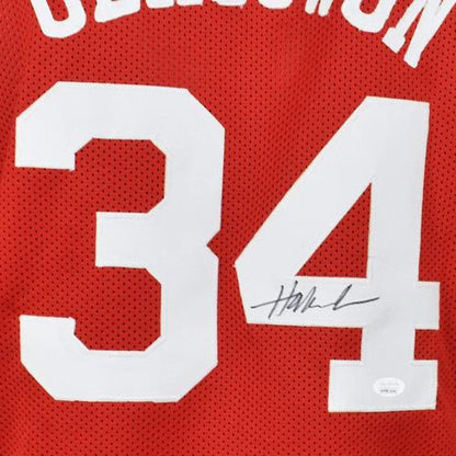 Hakeem Olajuwon Autographed Houston (Red #34) Stitched Jersey - JSA