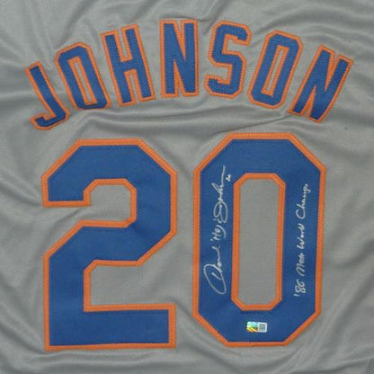Howard Johnson Autographed New York (Grey #20) Stitched Jersey - JSA