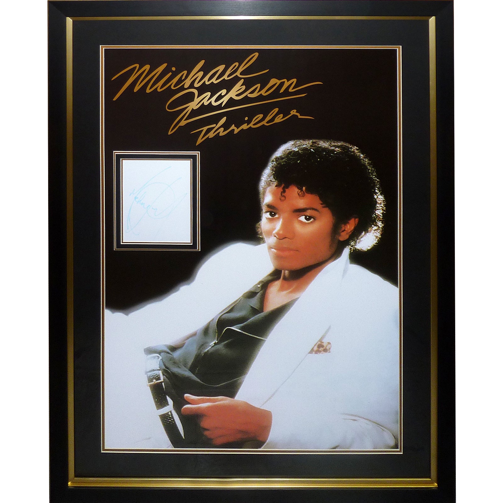 Michael Jackson Full-Size Thriller Movie Poster Deluxe Framed with Autograph - JSA