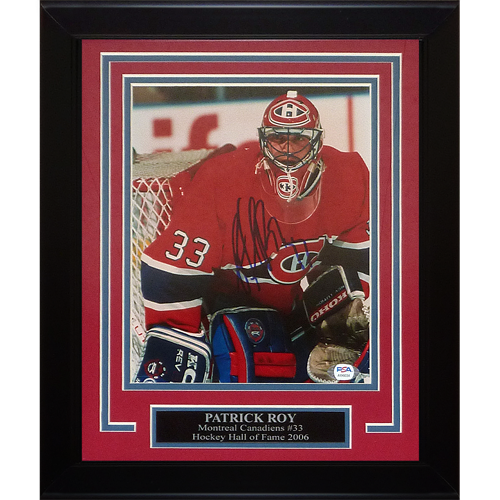 Patrick Roy Autographed Montreal Canadiens Deluxe Framed 8x10 Photo - JSA