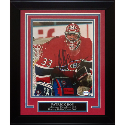 Patrick Roy Autographed Montreal Canadiens Deluxe Framed 8x10 Photo - JSA