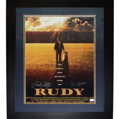 Sean Astin And Rudy Ruettiger Autographed Rudy Deluxe Framed 16x20 Movie Poster - JSA