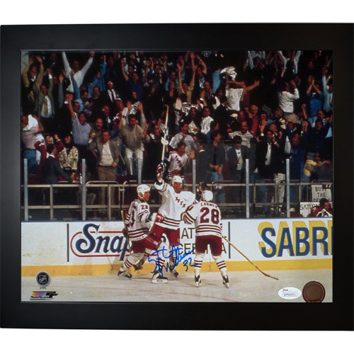 Stephane Matteau Autographed New York Rangers (1994 Stanley Cup) Framed 11x14 Photo - JSA